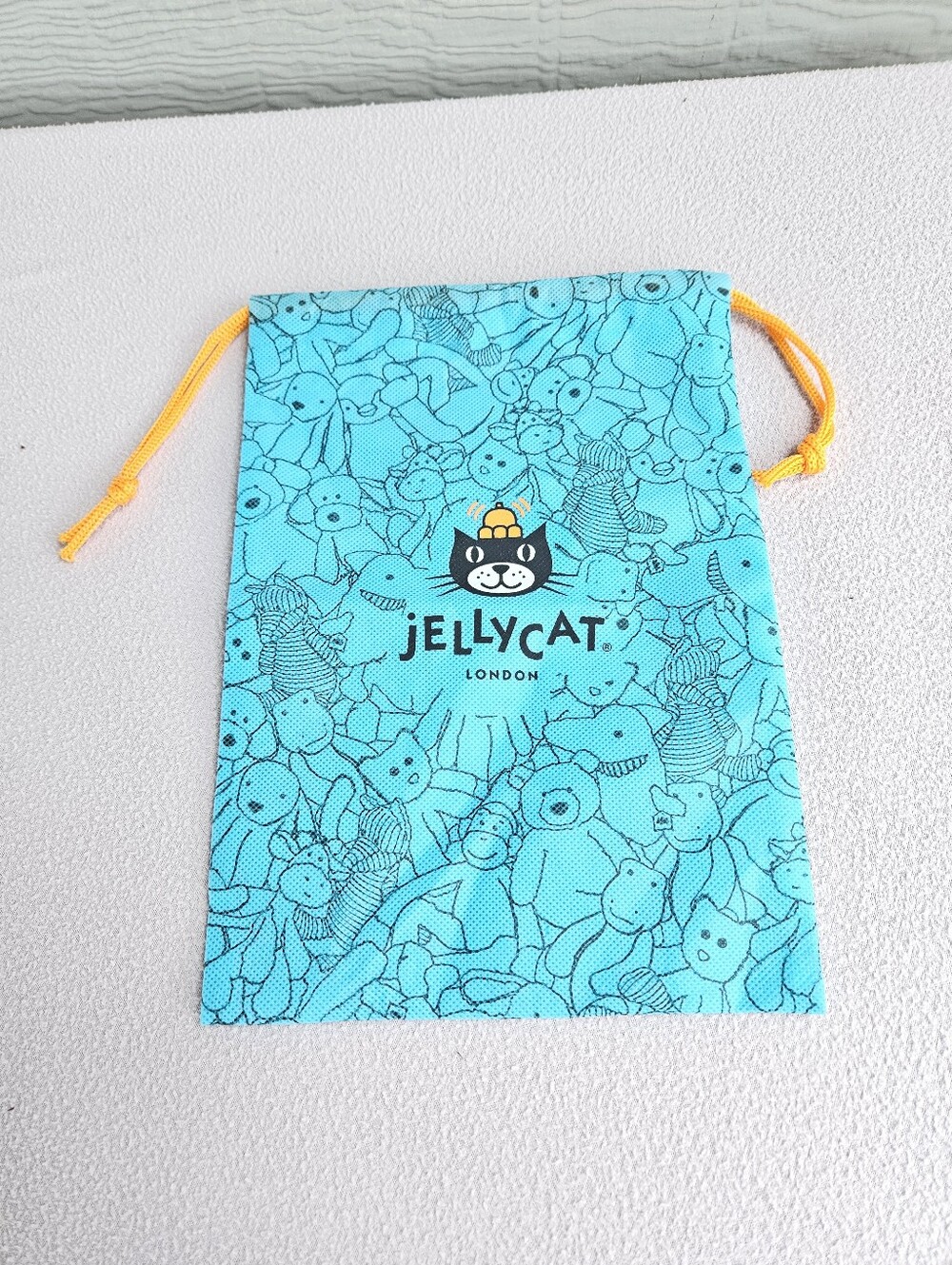 Jellycat Reuseable Drawstring Dust Tote Bag Turquoise Blue Animal 7.25" x 10.5"